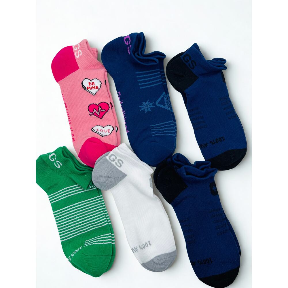 6 Pairs FIGS Compression  No-show Socks Size Large